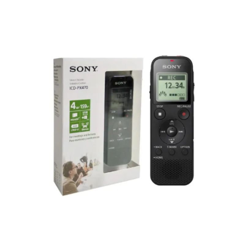 Sony ICD-PX470 Stereo Digital Voice Recorder with Built-in USB Voice Recorder, Black