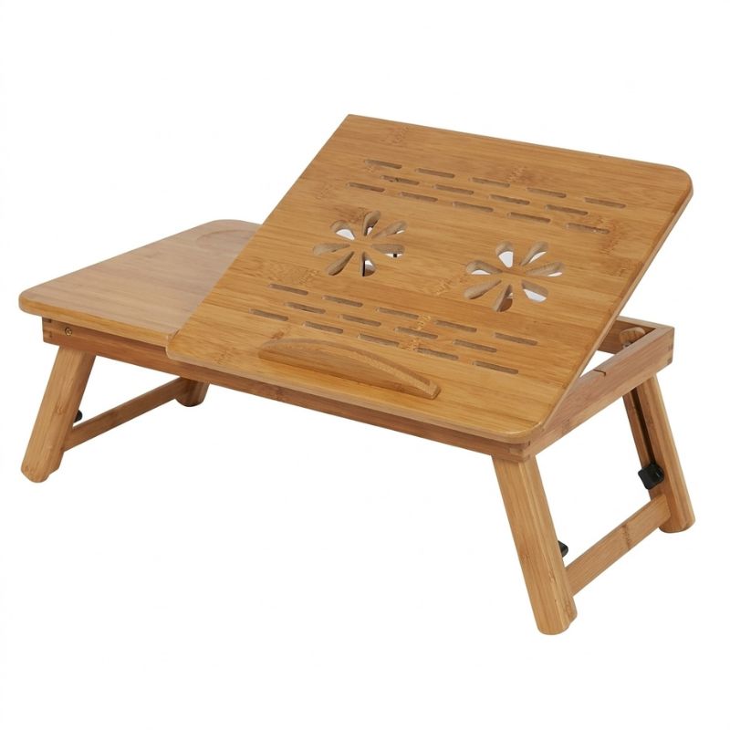 Bamboo Wooden Dual Fan Laptop Cooler Table Desk
