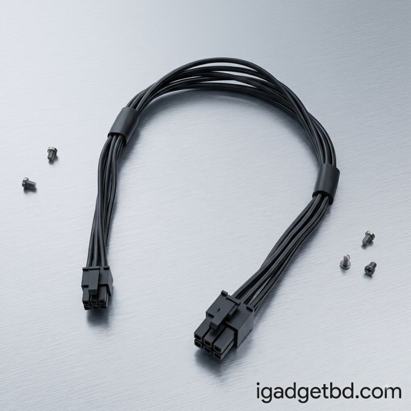Mini 6 Pin to Big 6 Pin Graphics Video Card Power Extension Cable