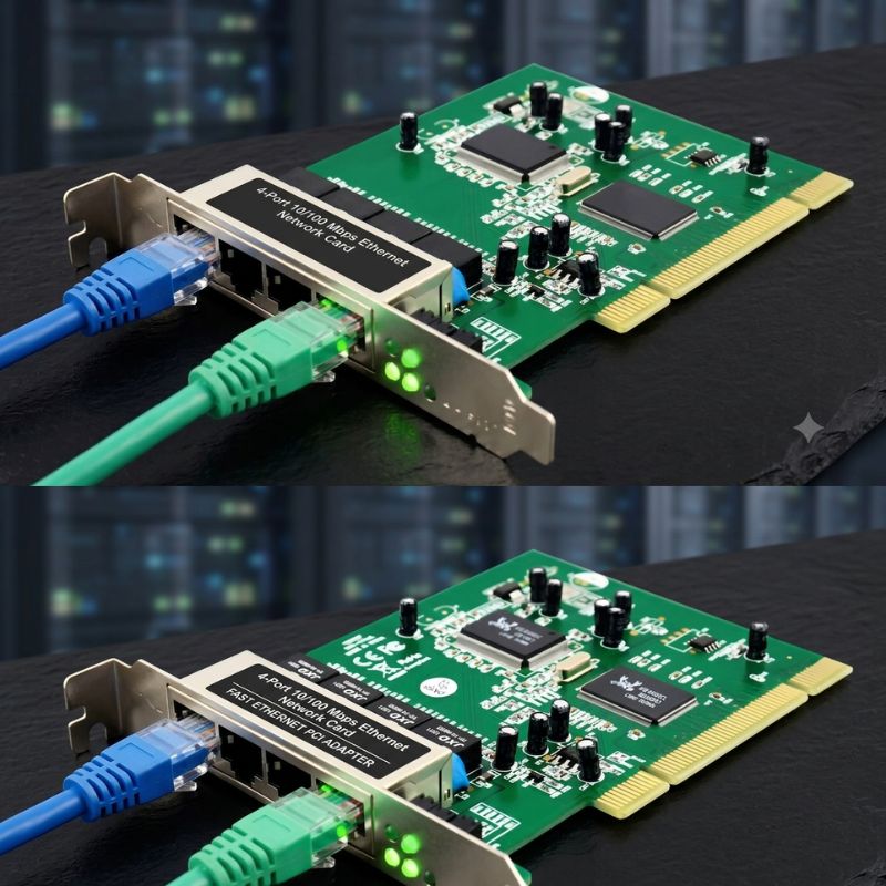 4-Port 10 & 100 Mbps Ethernet Network Card