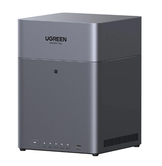 UGREEN (85682) 4-Bay Network Attached Storage Enclosure - DH4300 Plus(Diskless) UK PSU