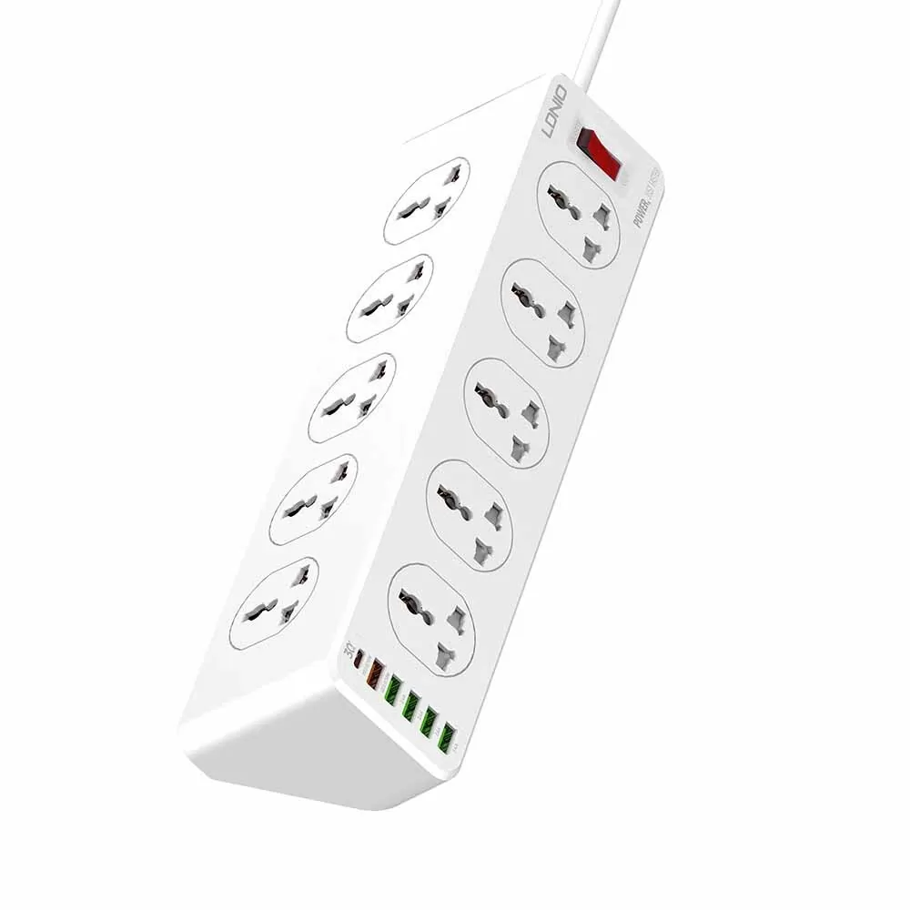 LDNIO 30W 10 Outlets+5USB Ports+1PD Port Power Strip