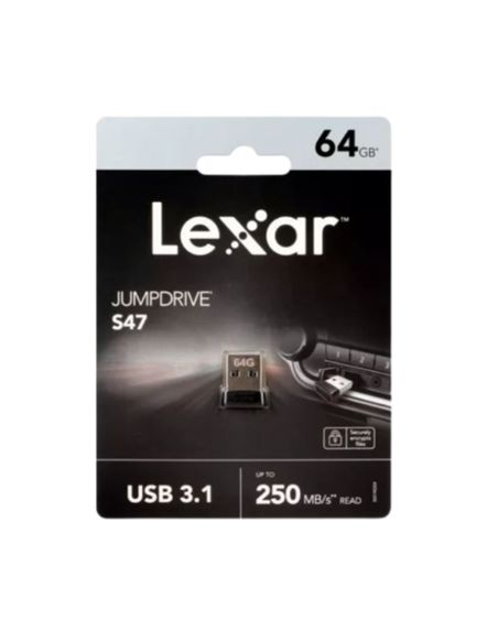 Lexar S47 64GB JumpDrive USB 3.1 Black Pen Drive