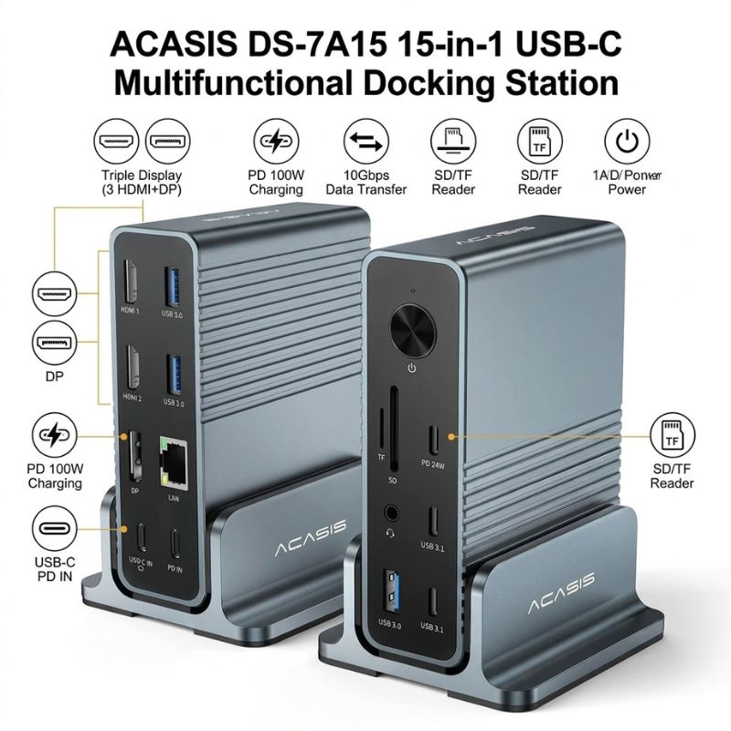 ACASIS DS-7A15 15-in-1 USB-C Multifunctional Docking Station