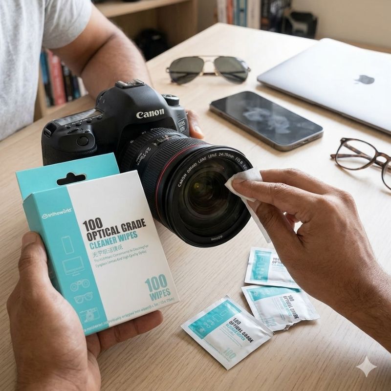 Intheworld Lens Wipes for Used to clean Eyeglasses, Sunglasses, Mobile screens, Laptop screens and Camera lenses