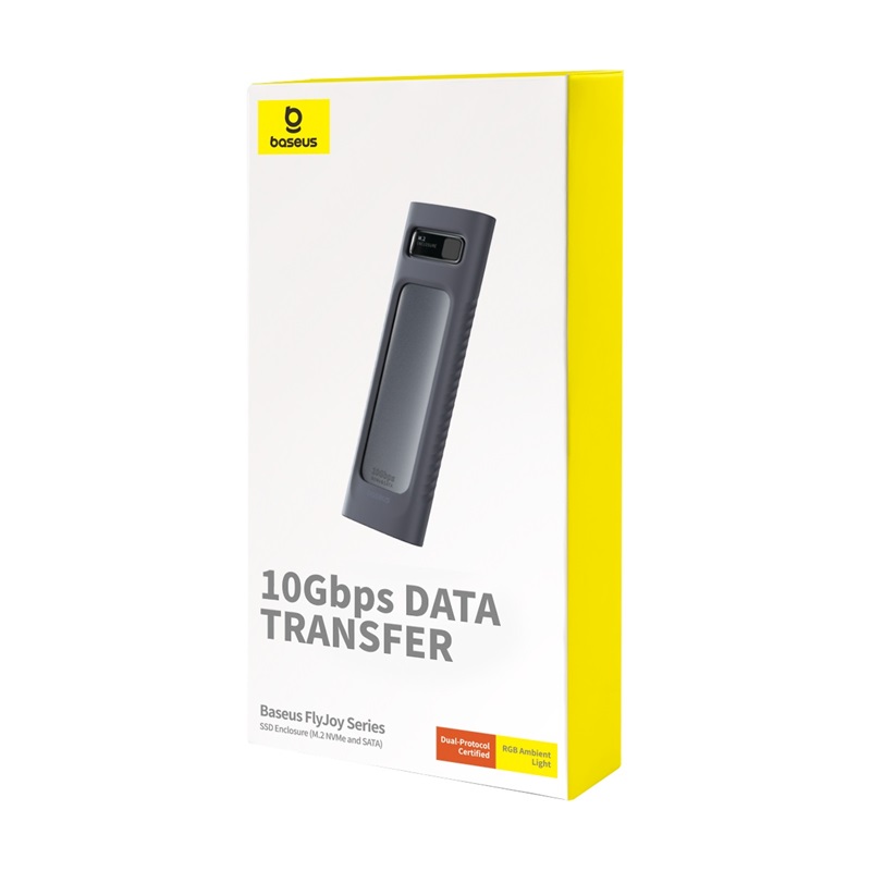 Baseus M.2 & NVMe SSD Enclosure (Included Type C to C cable & USB to Type C Cable, with Rubber Cover)