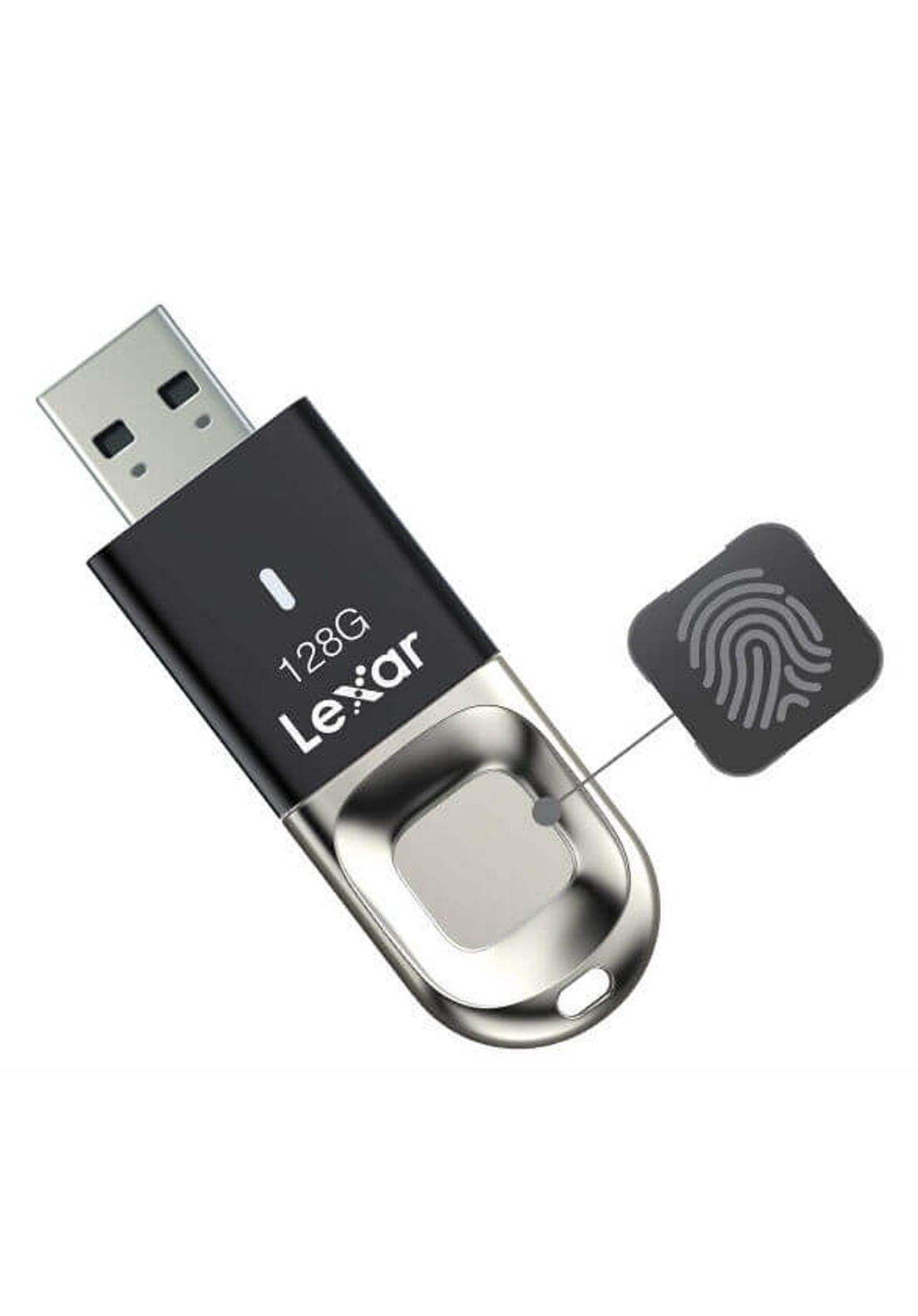 Lexar 128GB JumpDrive Fingerprint F35 USB 3.1 Black Pen Drive