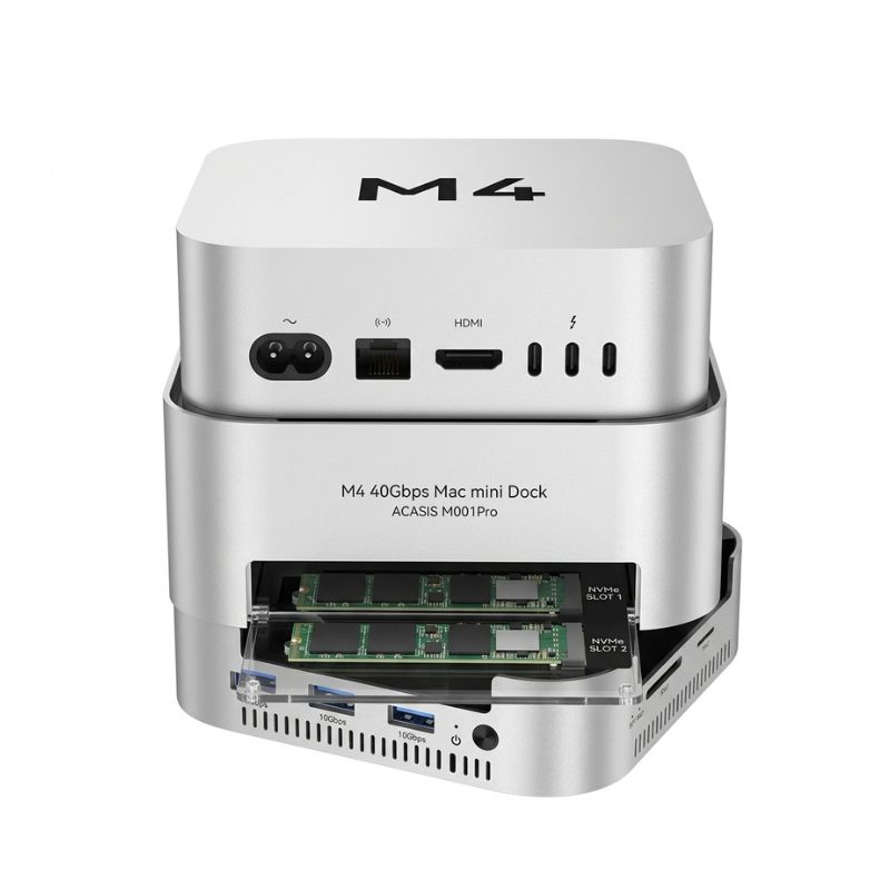 ACASIS M001Pro 40Gbps Mac mini M4 Dock With 2× M.2 NVMe Slots