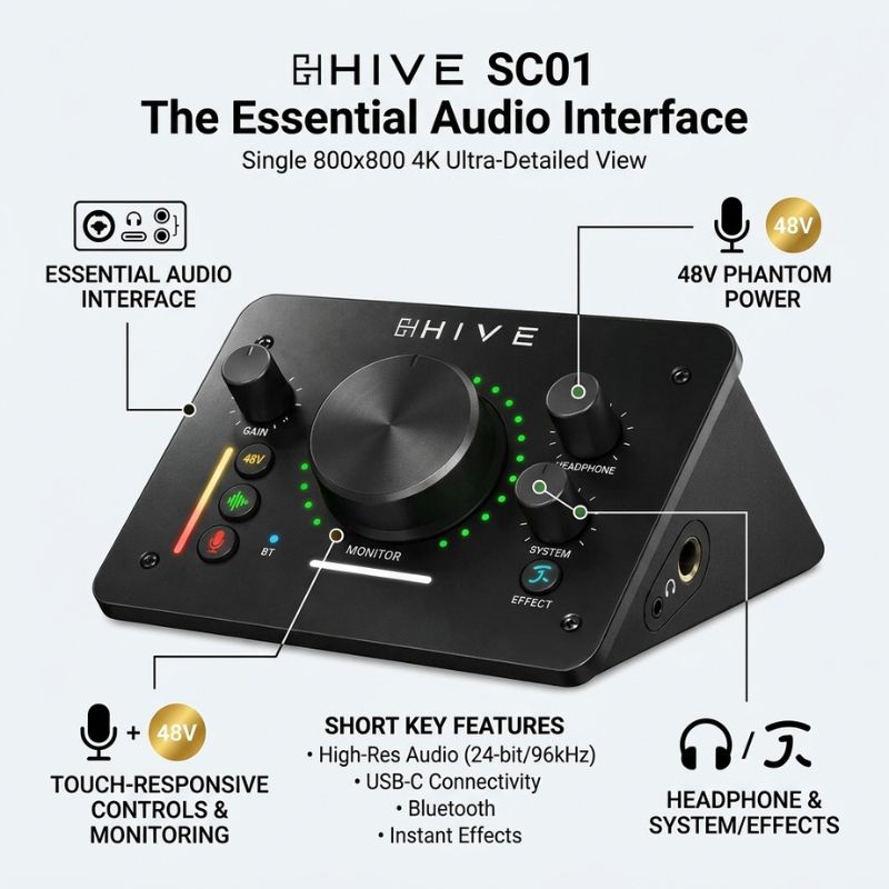 HIVE SC01 The Essential Audio Interface With 48V Phantom Power