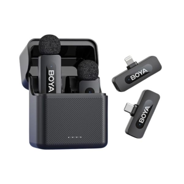 BOYA BY-V3 combo 2.4 GHz Dual Channel Wireless Microphone for Android & IOS